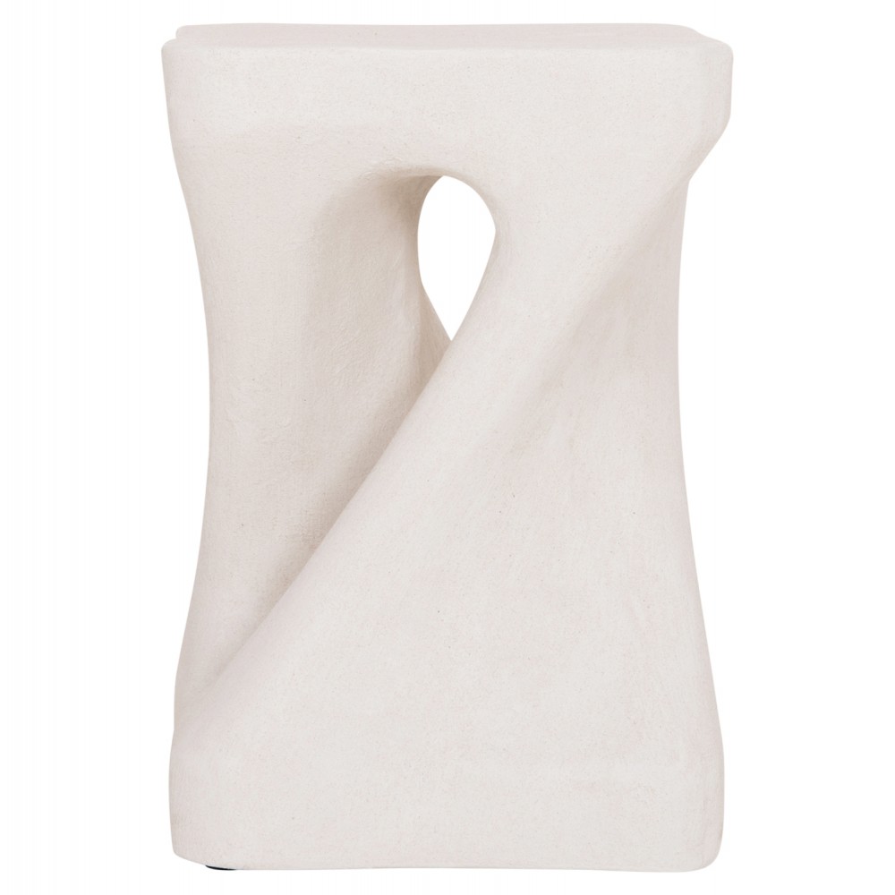 Τετράγωνο σκαμπό "SANTORINI" απο πολυρητίνη σε υπόλευκο χρώμα 30x30x45