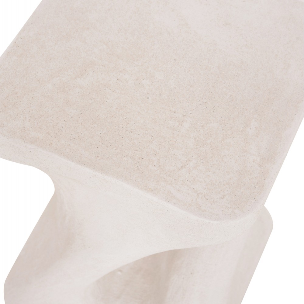 Τετράγωνο σκαμπό "SANTORINI" απο πολυρητίνη σε υπόλευκο χρώμα 30x30x45