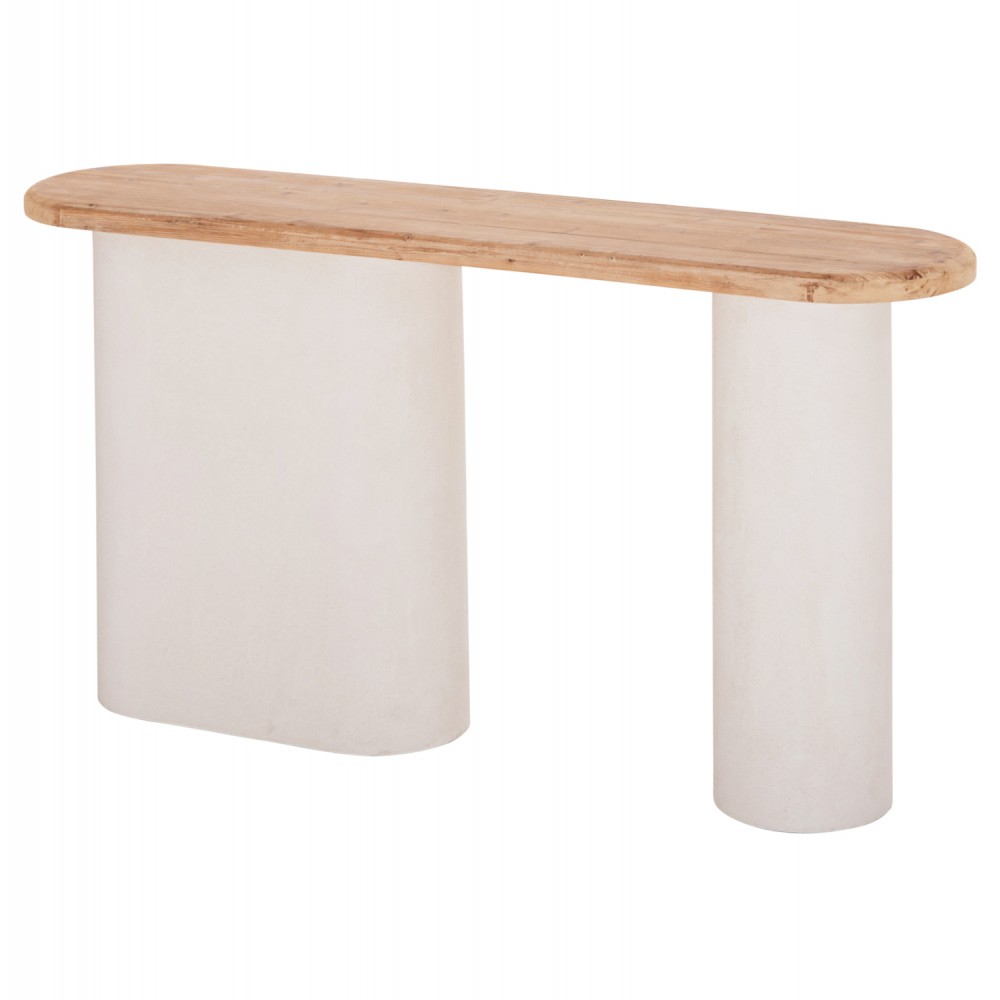 Κονσόλα "SANTORINI" απο ξύλο/mdf σε φυσικό/υπόλευκο 150x35x82