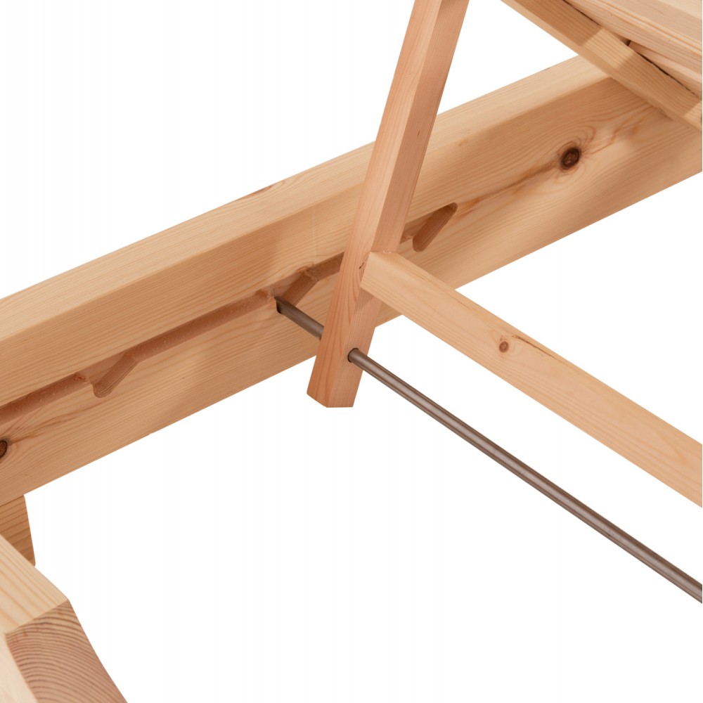 Επαγγελματική ξαπλώστρα παραλίας "ΚΟΡΙΝΟΣ" απο ξύλο πεύκου/textilene σε χρώμα φυσικό/εκρού 79x204x80