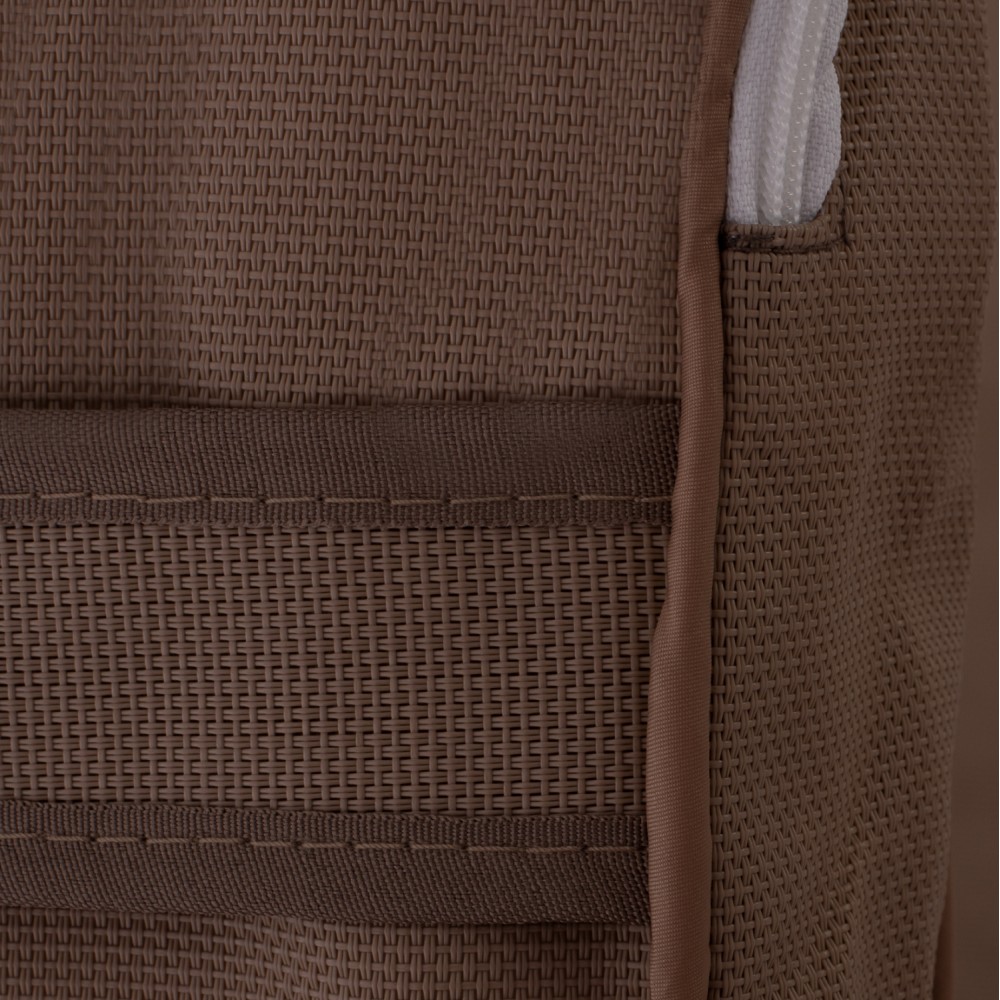 Επαγγελματική ξαπλώστρα παραλίας "ΚΟΡΙΝΟΣ" απο ξύλο πεύκου/textilene σε χρώμα φυσικό/μόκα 79x204x80