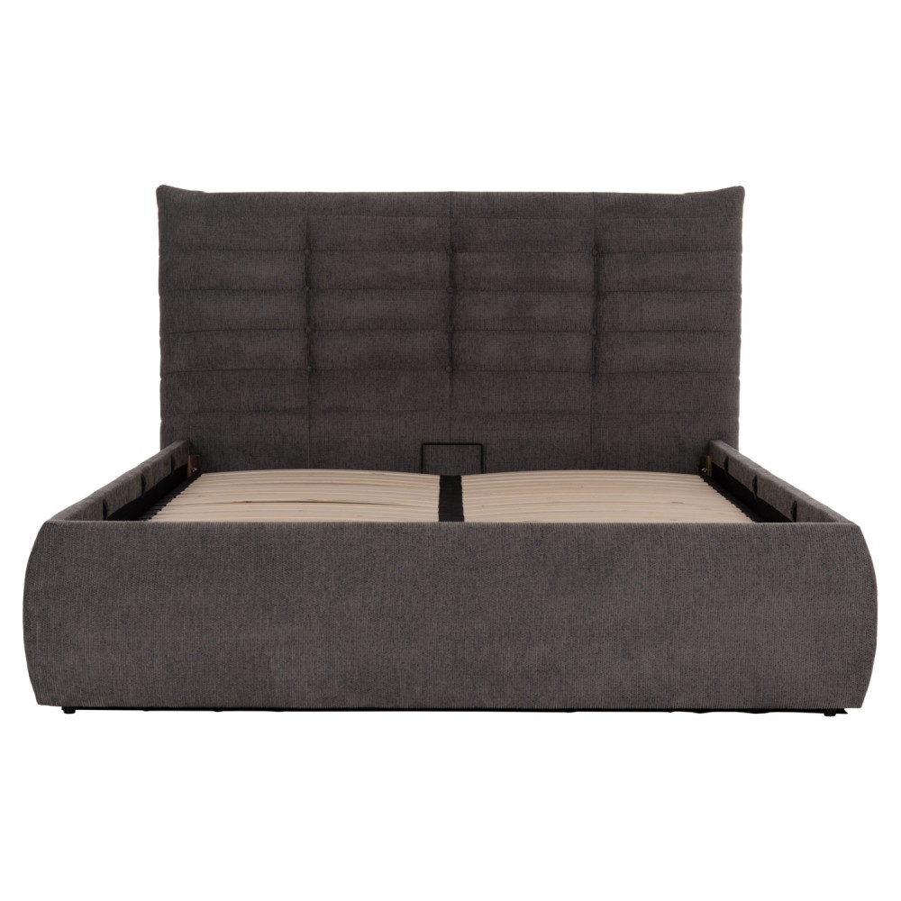Kρεβάτι διπλό με στρώμα "SANDRA" απο ύφασμα σε γκρι χρώμα 160x200