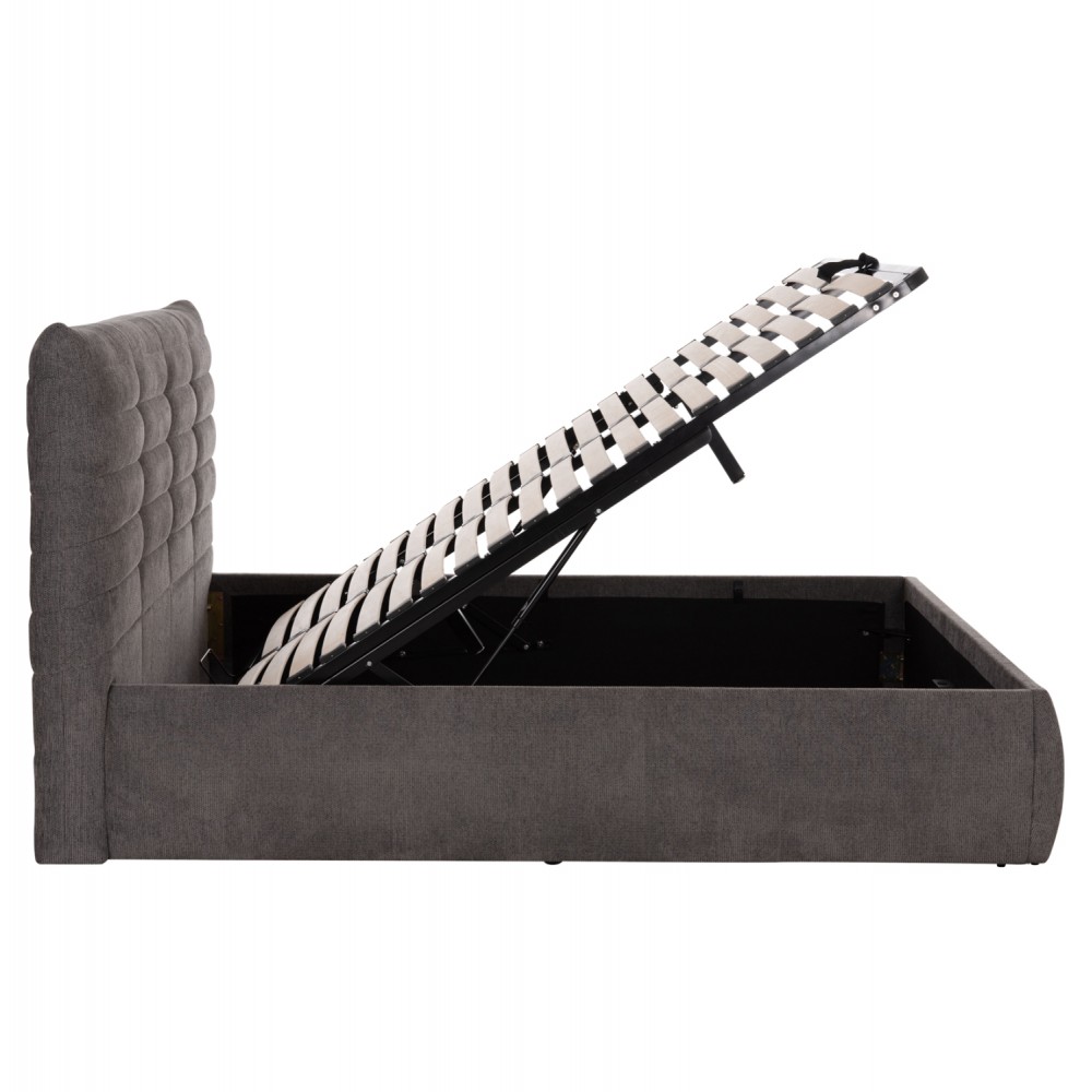 Kρεβάτι διπλό με στρώμα "SANDRA" απο ύφασμα σε γκρι χρώμα 160x200