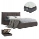 Kρεβάτι διπλό με στρώμα "SANDRA" απο ύφασμα σε γκρι χρώμα 160x200