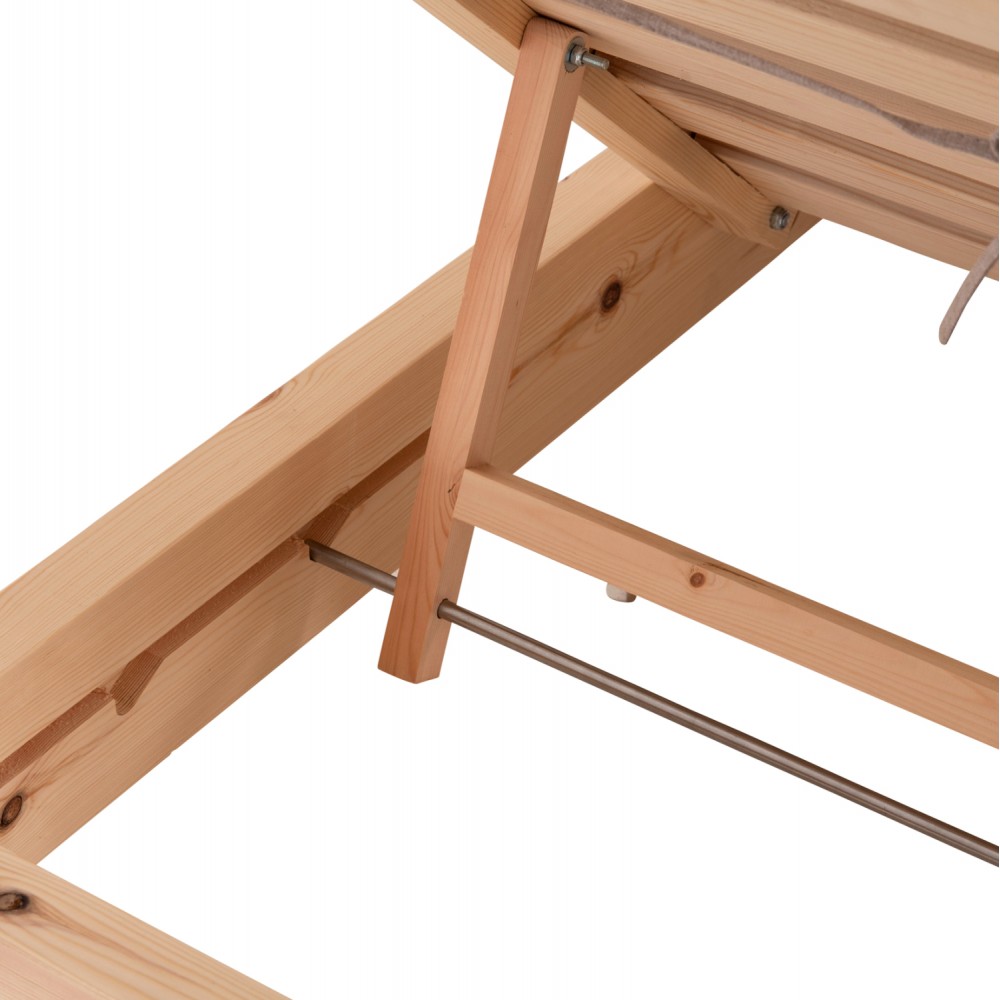 Επαγγελματική ξαπλώστρα παραλίας "ΚΟΡΙΝΟΣ" απο ξύλο πεύκου/ύφασμα σε χρώμα φυσικό/μπεζ 79x204x77