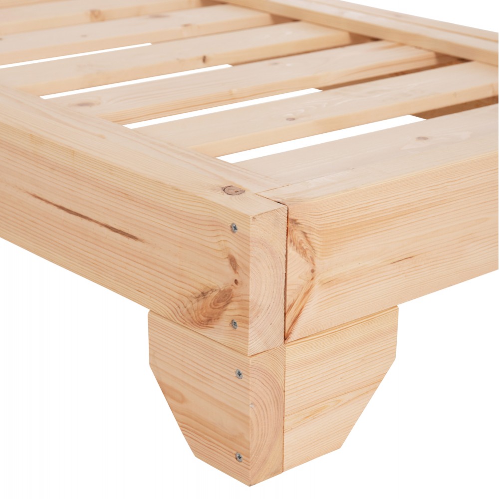 Επαγγελματική ξαπλώστρα παραλίας "ΚΟΡΙΝΟΣ" απο ξύλο πεύκου/ύφασμα σε χρώμα φυσικό/γκρι 79x204x77