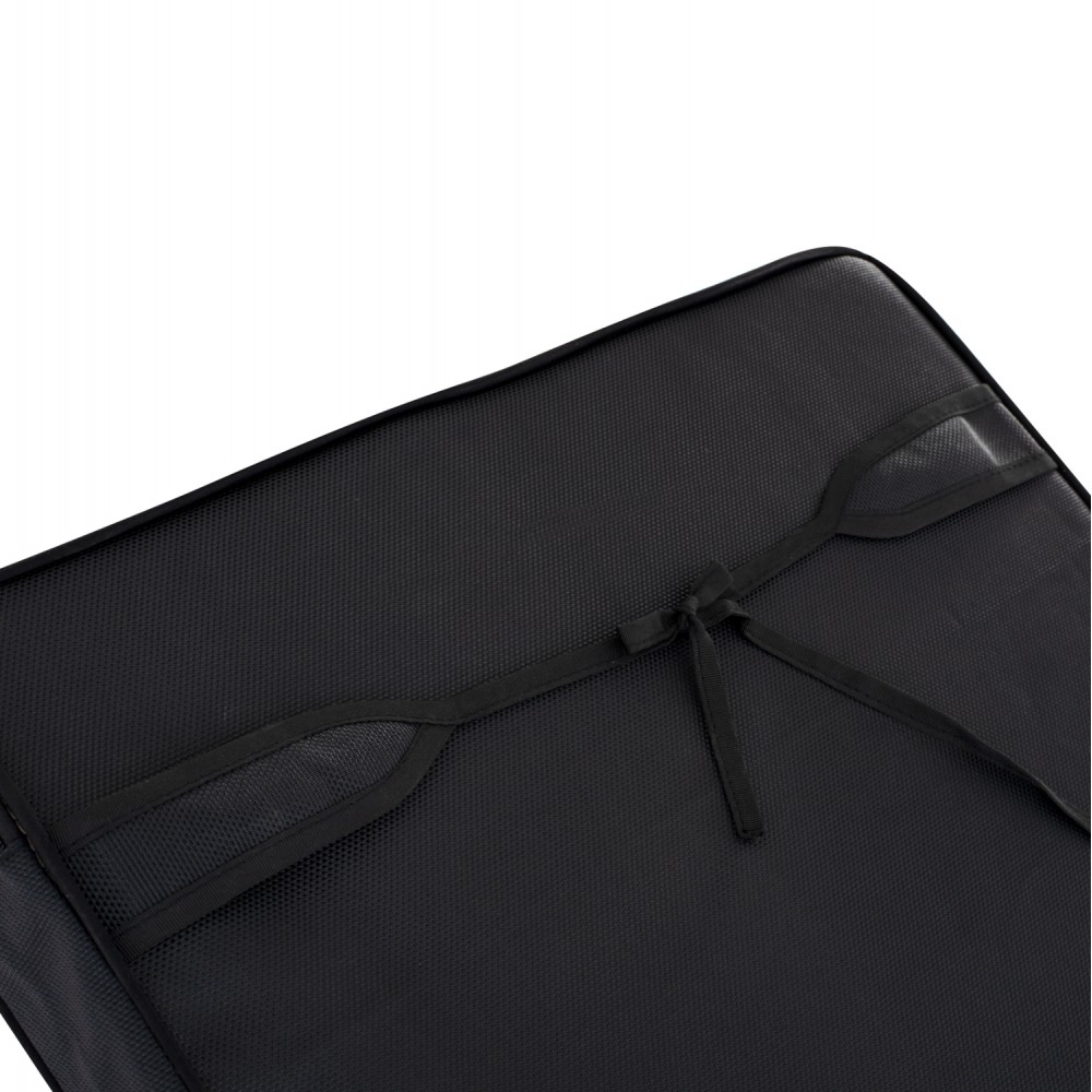 Επαγγελματική ξαπλώστρα παραλίας "ΚΟΡΙΝΟΣ" απο ξύλο πεύκου/textilene σε χρώμα φυσικό/μαύρο 79x204x77