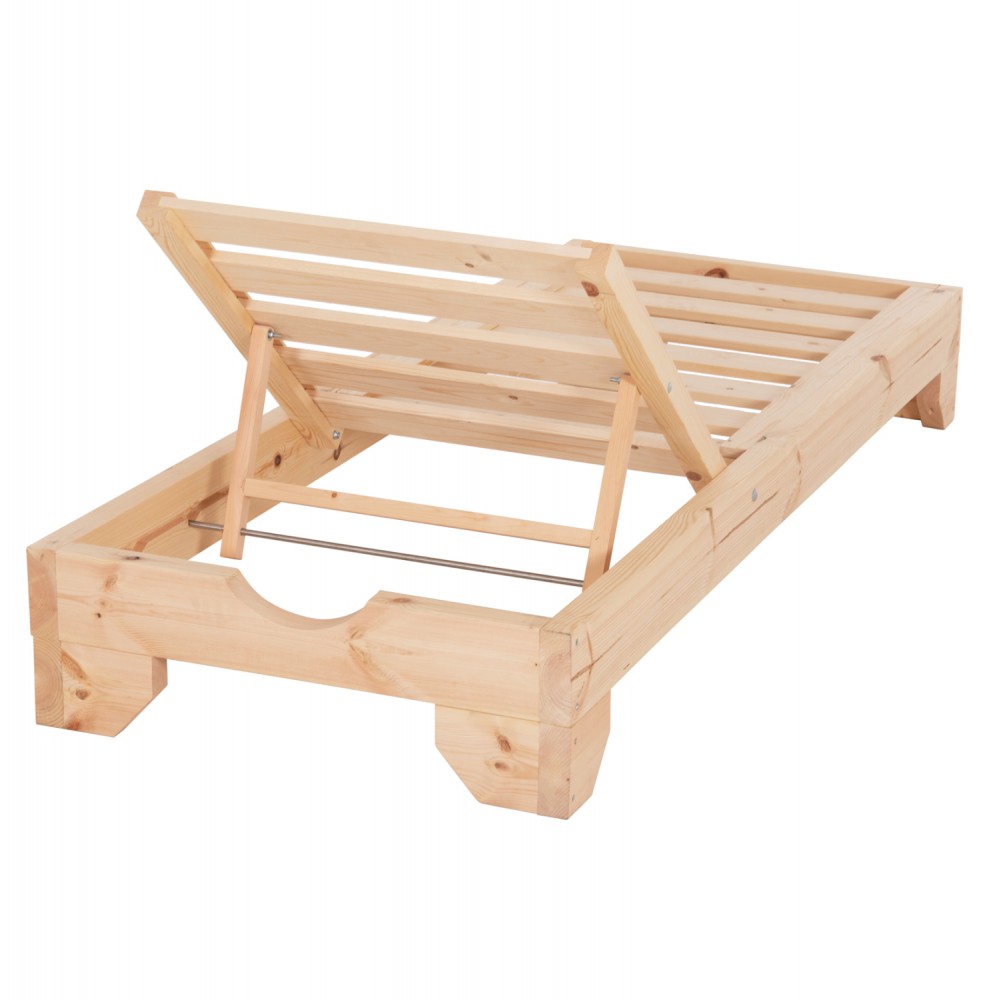 Επαγγελματική ξαπλώστρα παραλίας "ΚΟΡΙΝΟΣ" απο ξύλο πεύκου σε χρώμα φυσικό 79x204x77