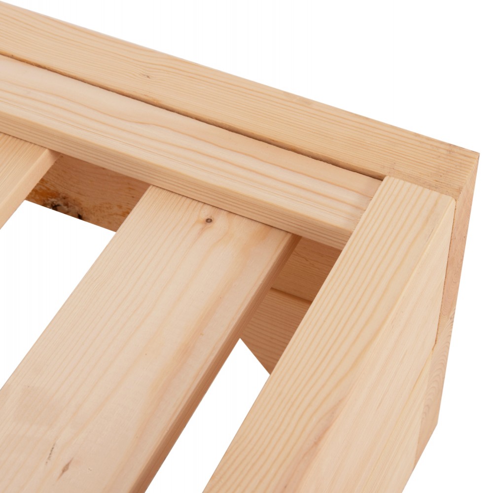 Επαγγελματική ξαπλώστρα παραλίας "ΚΟΡΙΝΟΣ" απο ξύλο πεύκου σε χρώμα φυσικό 79x204x77