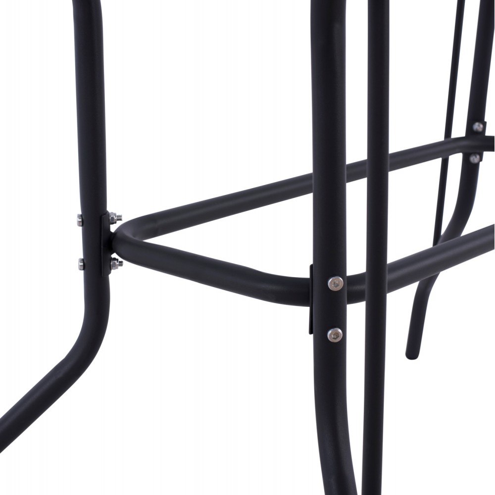 Σετ τραπεζαρία "ADAM" 5τμχ από μέταλλο/textilene/γυαλί σε χρώμα γκρι 110x60x71