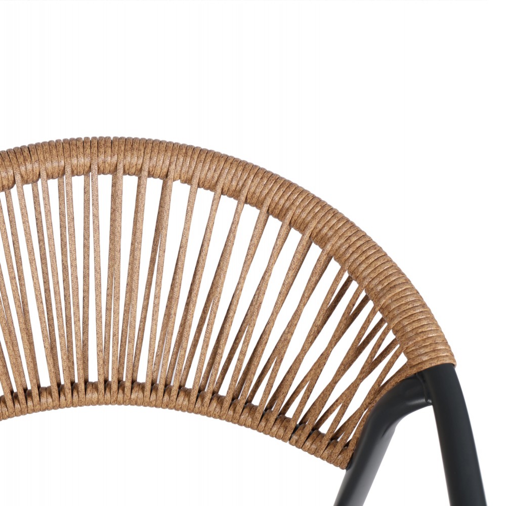 Σετ τραπεζαρία "ADAM" 5τμχ από μέταλλο/textilene/γυαλί σε χρώμα γκρι 110x60x71