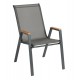 Πολυθρόνα εξωτερικού χώρου "LEON" άπο μέταλλο/textline σε χρώμα γκρι 54x74x91