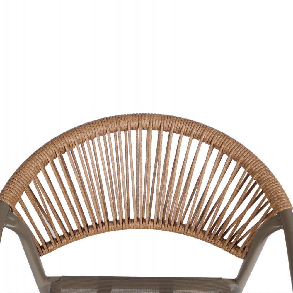 Σετ τραπεζαρίας "BRUNO" 5 τμχ απο μέταλλο/γυαλί/textline σε χρώμα σαμπανί 140x80x71