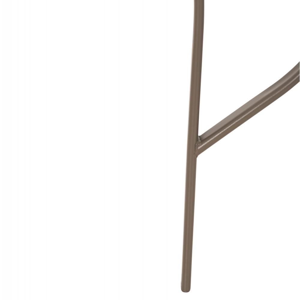 Σετ τραπεζαρίας "BRUNO" 5 τμχ απο μέταλλο/γυαλί/textline σε χρώμα σαμπανί 140x80x71