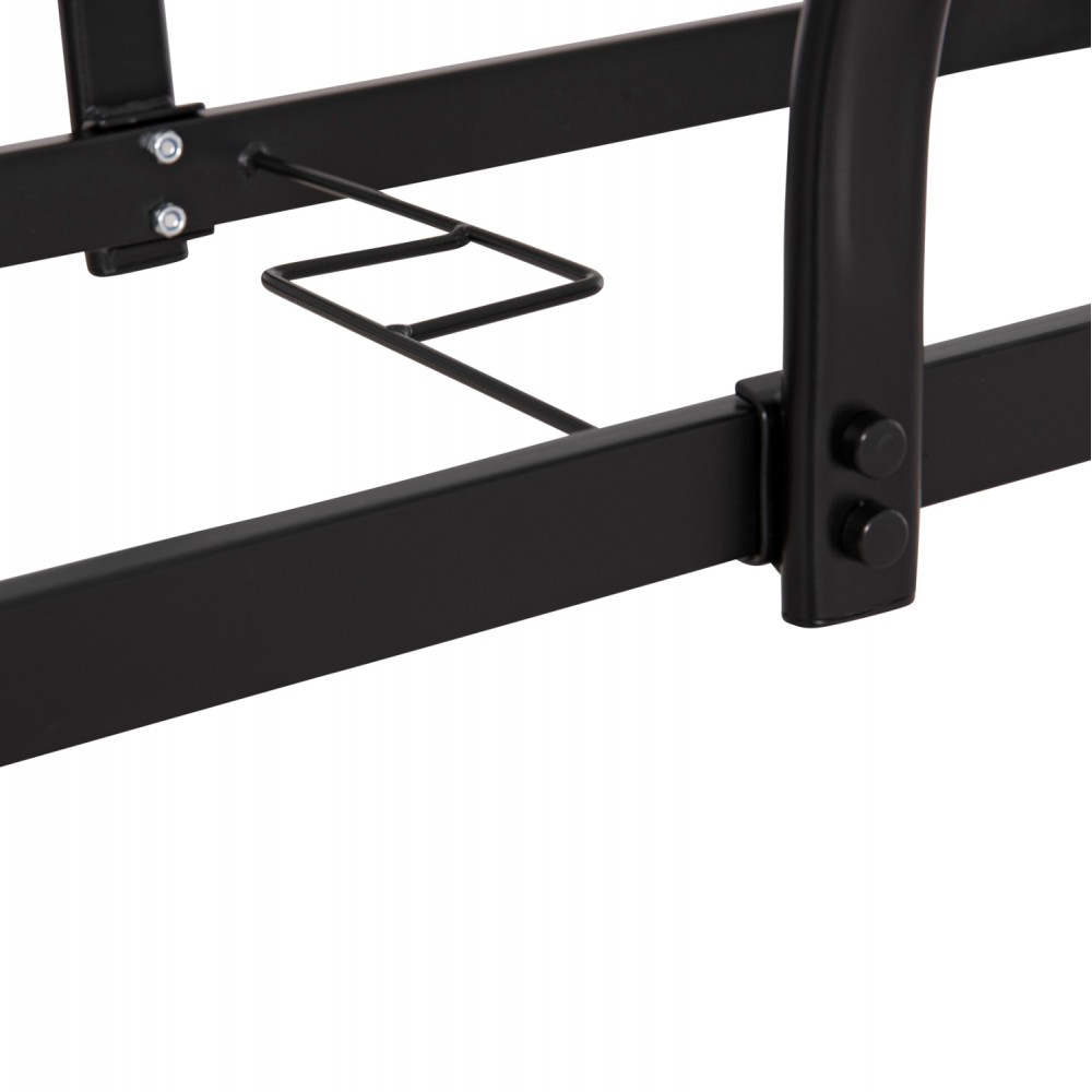 Σετ τραπεζαρίας "BRUNO" 5 τμχ απο μέταλλο/γυαλί/textline σε χρώμα μαύρο 150x90x72