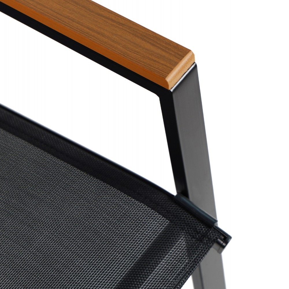 Σετ εξωτερικού χώρου "FIGO" 3τμχ απο μέταλλο/γυαλί/textilene σε μαύρο χρώμα 70x70x72