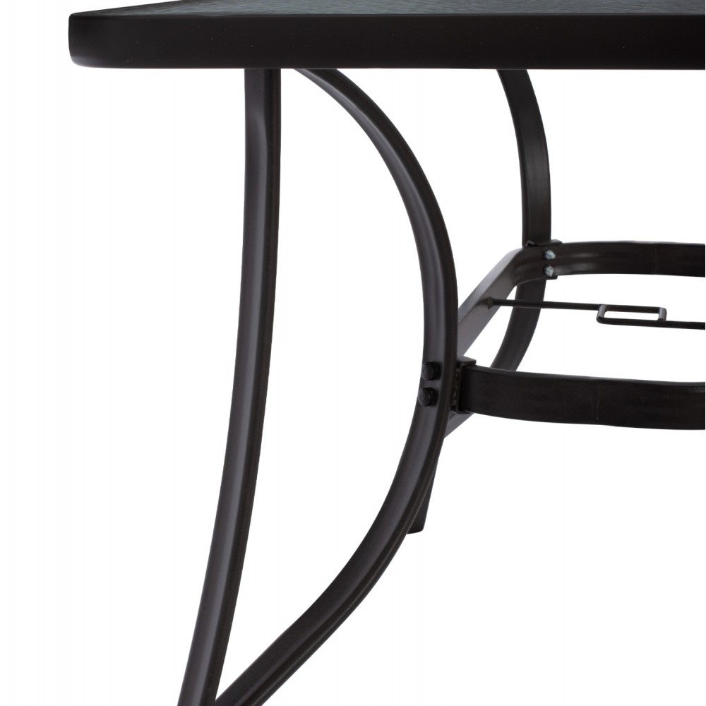 Σετ εξωτερικού χώρου "BRAVO" 5 τμχ  απο μέταλλο/γυαλί/textilene σε χρώμα κάφε 120x70x72