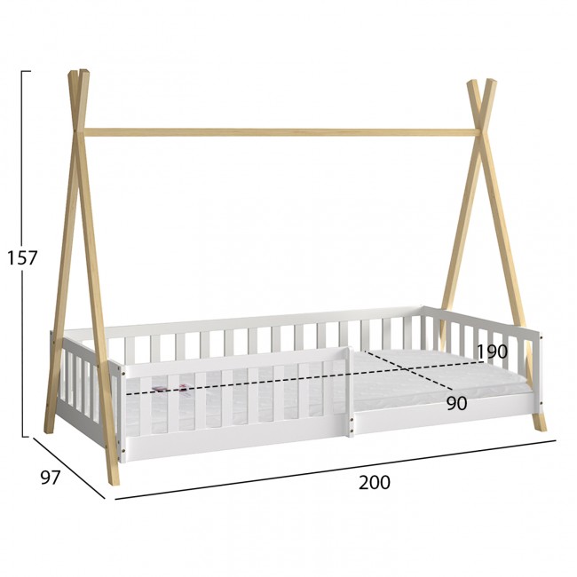 Σετ παιδικού δωματίου 6τμχ "PASCHAL" από ξύλο πεύκου σε λευκό χρώμα