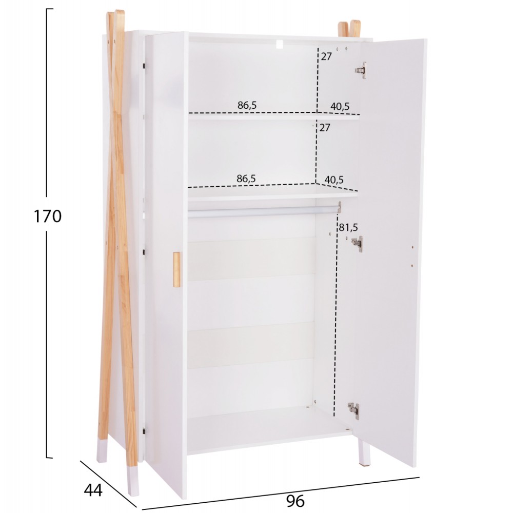 Σετ παιδικού δωματίου 6τμχ "PASCHAL" από ξύλο πεύκου σε λευκό χρώμα