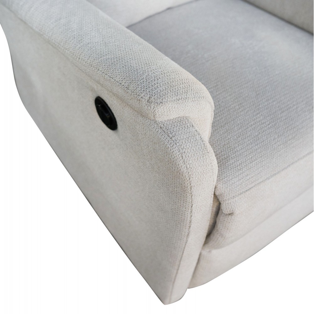 Σετ καναπές-πολυθρόνα relax "SYNTHIA" από ύφασμα σε μπεζ χρώμα 245x80x98