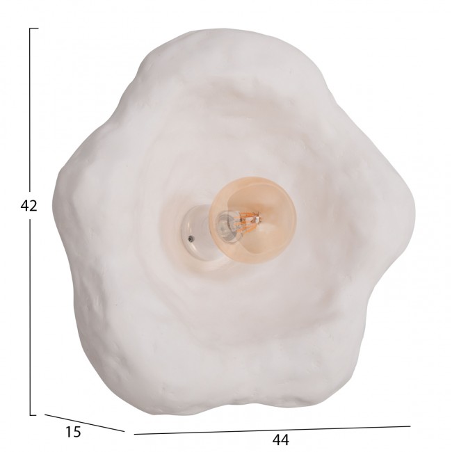 Σετ επιτοίχια φωτιστικά 3τμχ "LUXON" από τσιμέντο σε λευκό χρώμα 44x15x42