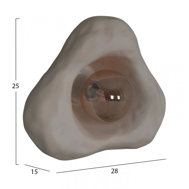 Σετ επιτοίχια φωτιστικά 3τμχ "LUXON" από τσιμέντο σε γκρι χρώμα 44x15x42