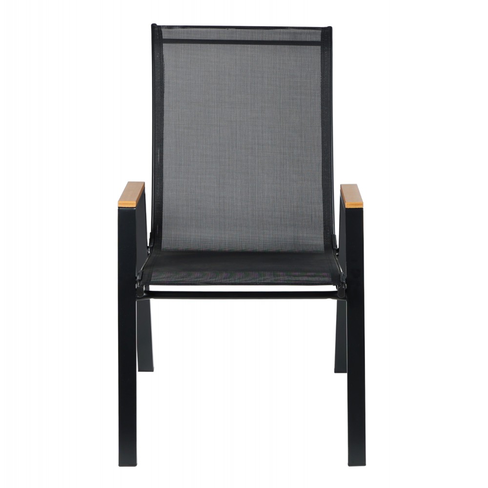 Πολυθρόνα εξωτερικού χώρου "LEONE" από μέταλλο σε μαύρο χρώμα 54x74x91