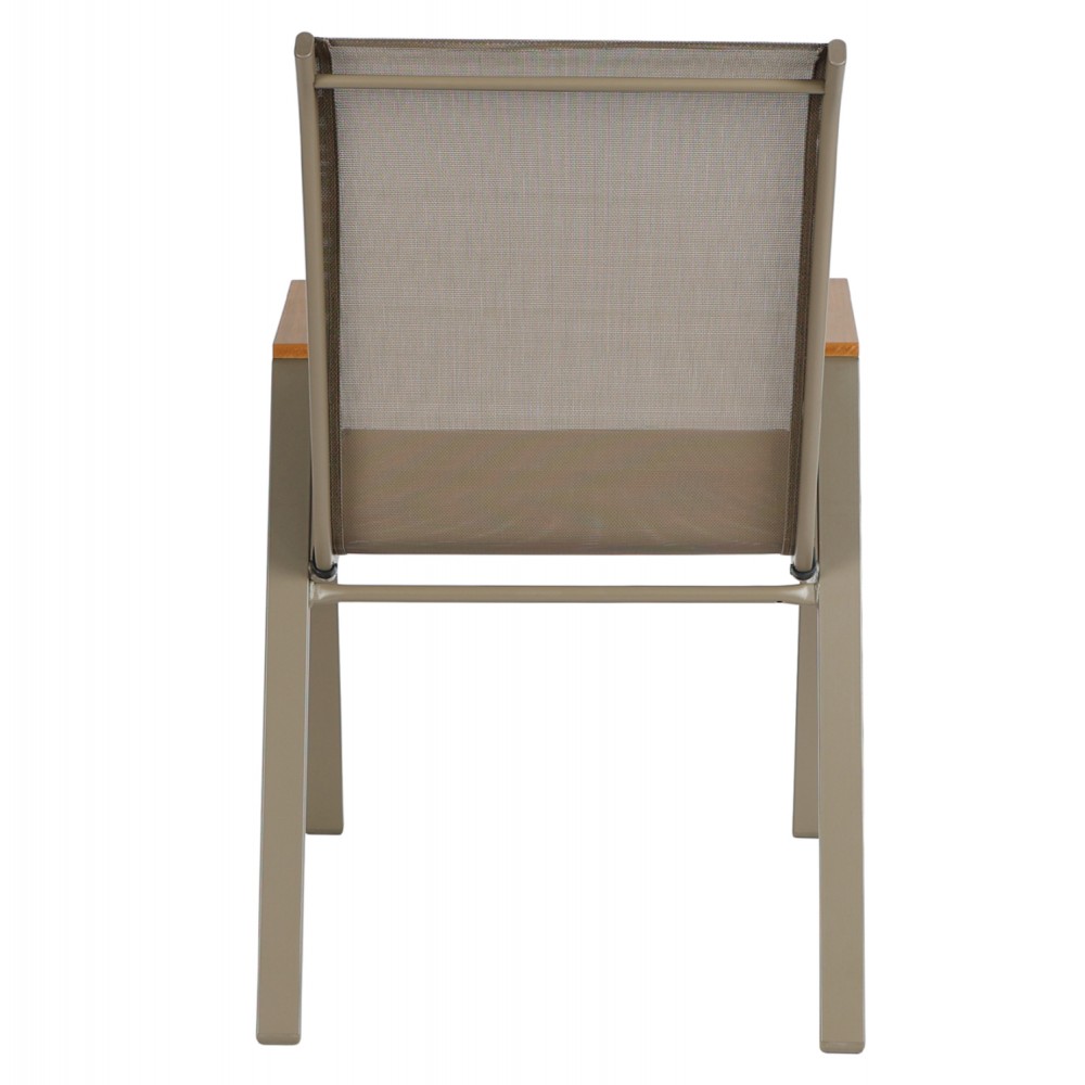 Πολυθρόνα εξωτερικού χώρου "LEONE" από μέταλλο σε σαμπανί χρώμα 54x74x91