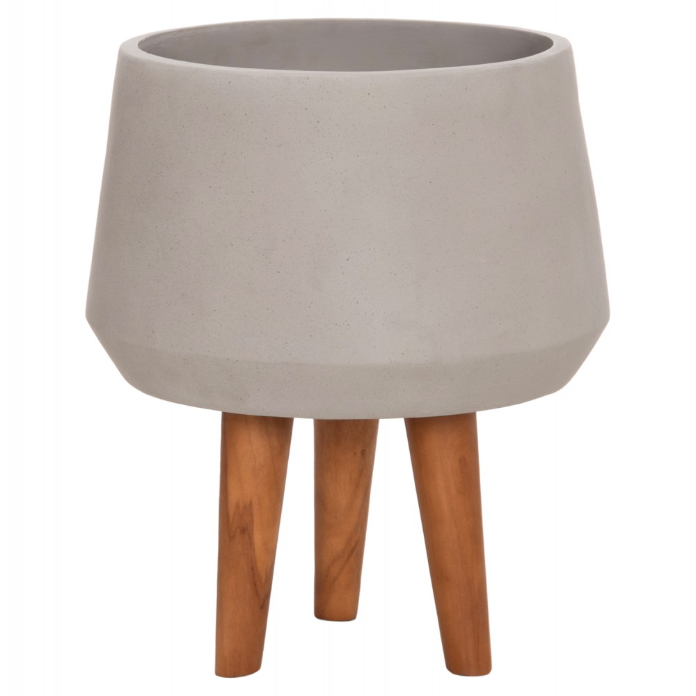 Γλάστρα εσωτ. χώρου "QUAN" από τσιμέντο σε γκρι χρώμα 35x50