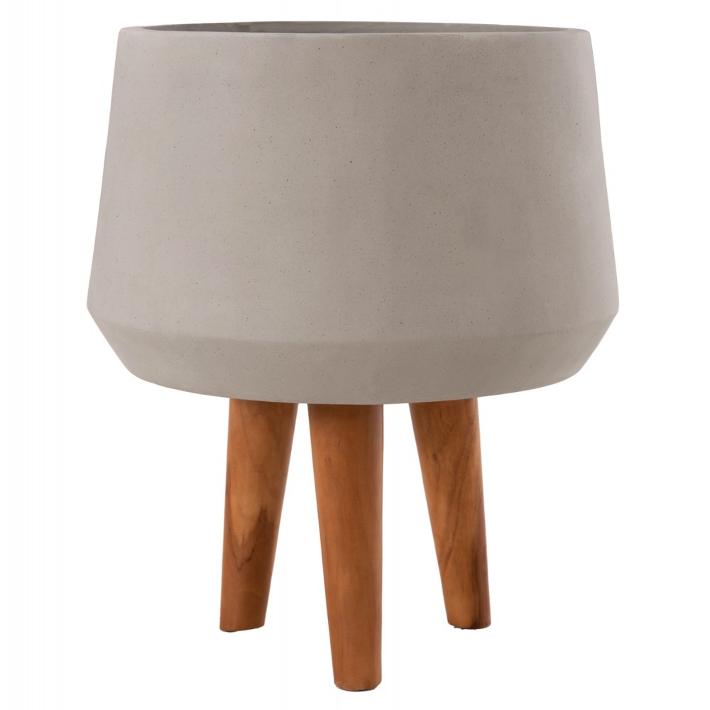 Γλάστρα εσωτ. χώρου "QUAN" από τσιμέντο σε γκρι χρώμα 35x50