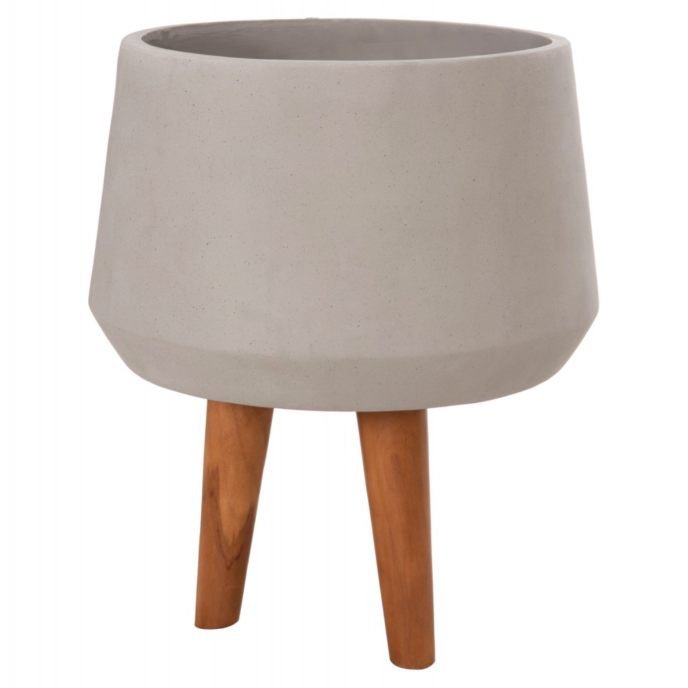 Γλάστρα εσωτ. χώρου "QUAN" από τσιμέντο σε γκρι χρώμα 35x50