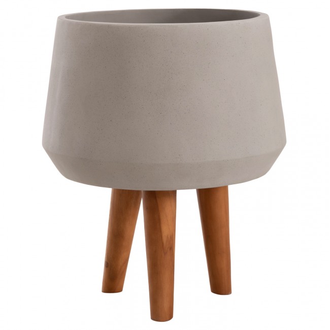 Γλάστρα εσωτ. χώρου "QUAN" από τσιμέντο σε γκρι χρώμα 35x50