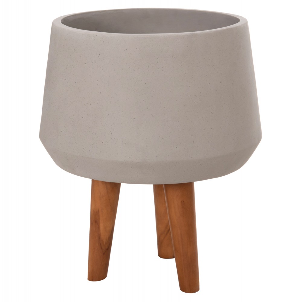 Γλάστρα εσωτ. χώρου "QUAN" από τσιμέντο σε γκρι χρώμα 35x50