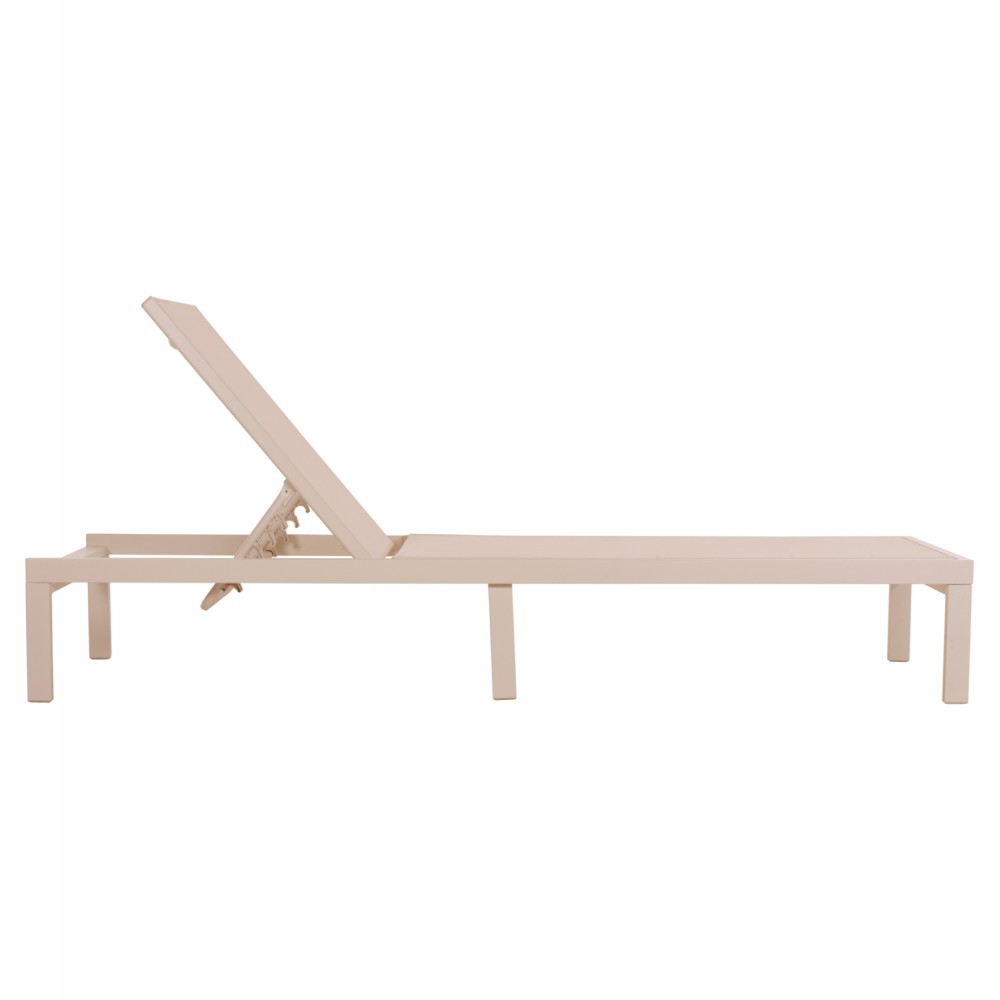 Ξαπλώστρα "THATCHER' από αλουμίνιο σε σαμπανί χρώμα 196,5x64,5x92