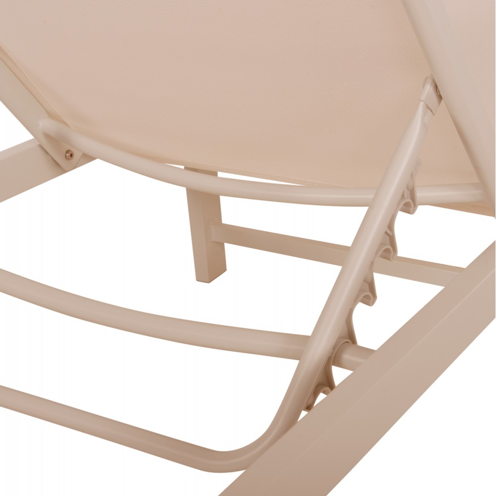 Ξαπλώστρα "THATCHER' από αλουμίνιο σε σαμπανί χρώμα 196,5x64,5x92