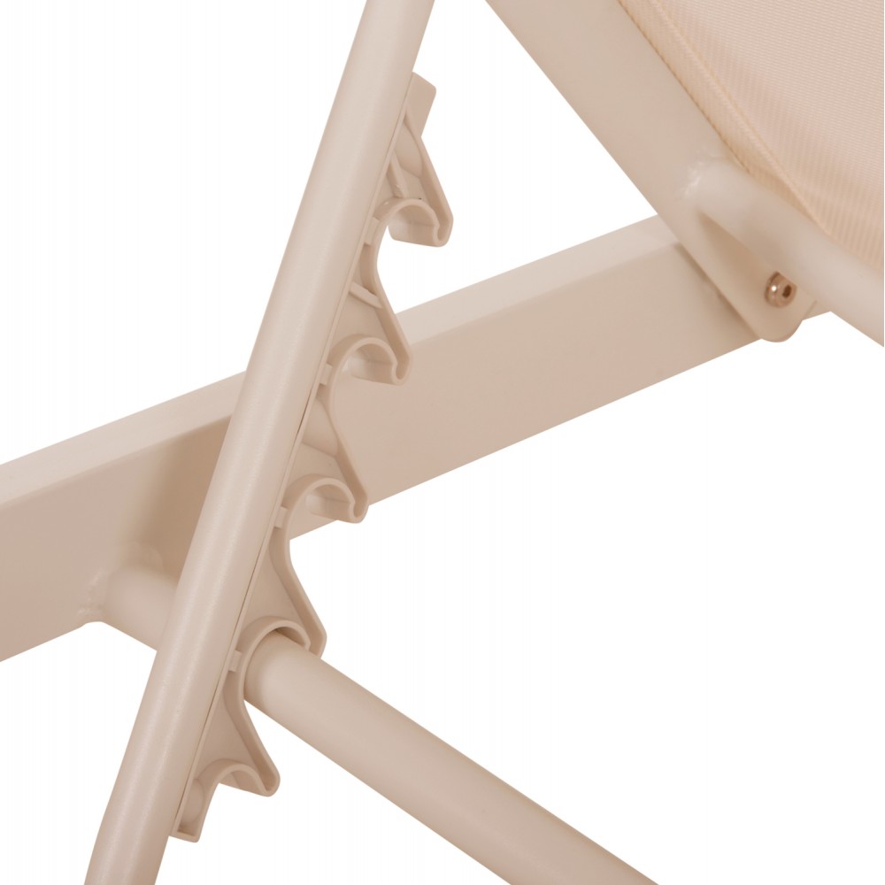 Ξαπλώστρα "THATCHER' από αλουμίνιο σε σαμπανί χρώμα 196,5x64,5x92