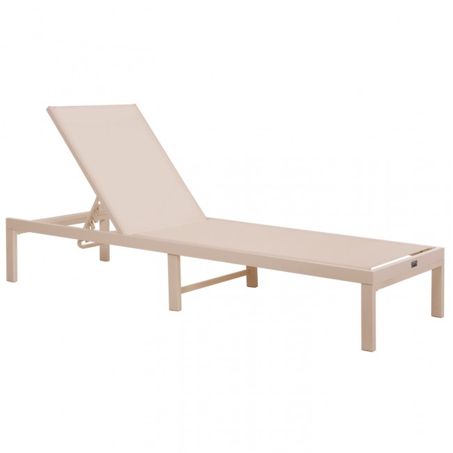 Ξαπλώστρα "THATCHER' από αλουμίνιο σε σαμπανί χρώμα 196,5x64,5x92