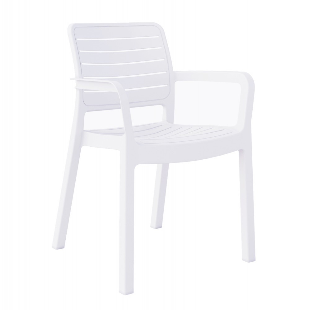 Πολυθρόνα εξωτ. χώρου "FLAN" από προπυλένιο σε λευκό χρώμα 57x56x82.5