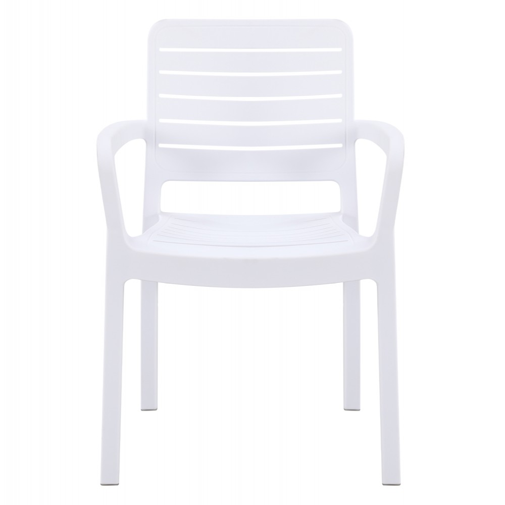 Πολυθρόνα εξωτ. χώρου "FLAN" από προπυλένιο σε λευκό χρώμα 57x56x82.5