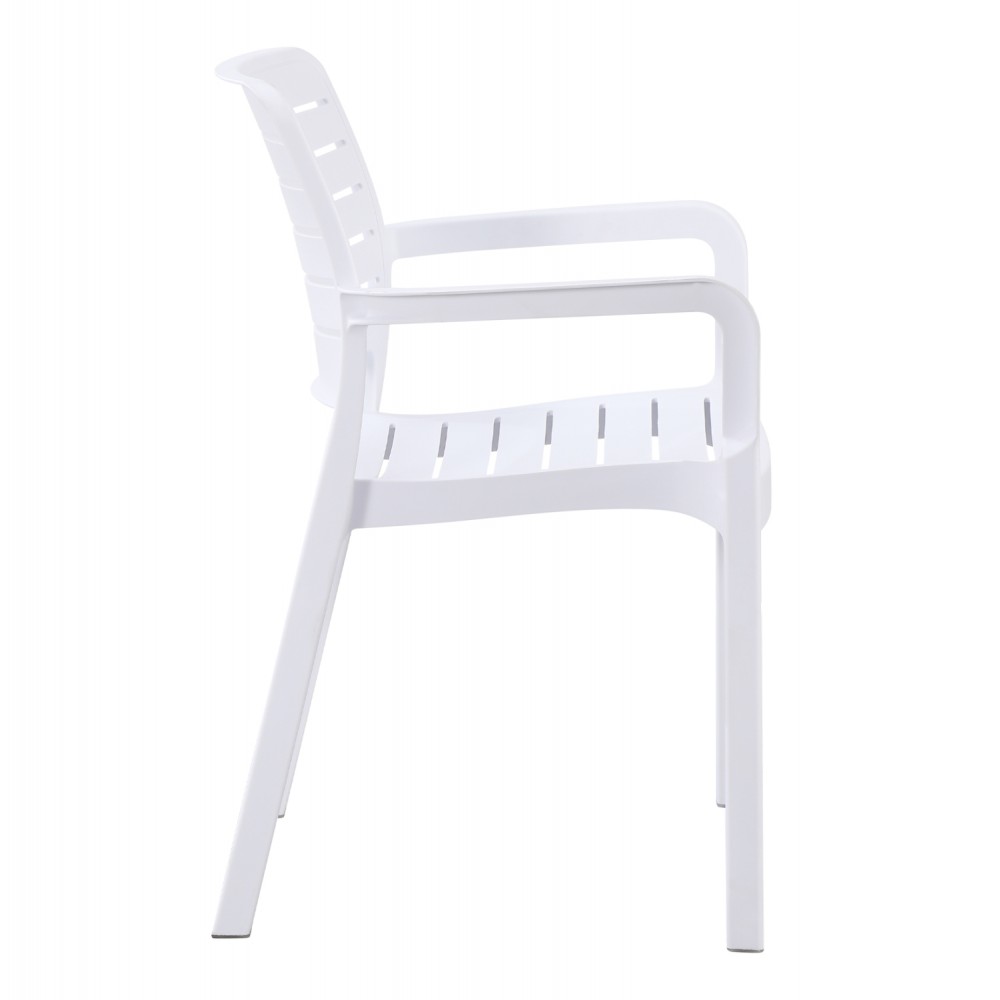 Πολυθρόνα εξωτ. χώρου "FLAN" από προπυλένιο σε λευκό χρώμα 57x56x82.5