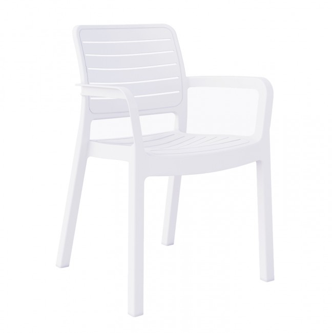Πολυθρόνα εξωτ. χώρου "FLAN" από προπυλένιο σε λευκό χρώμα 57x56x82.5