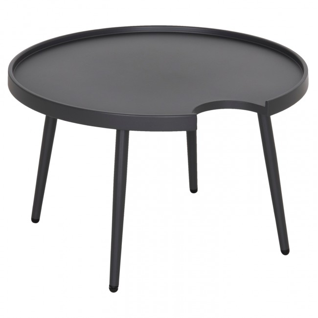 Τραπέζι μέσης στρόγγυλο εξ. χώρου "TEROC" από αλουμίνιο σε γκρι χρώμα 70x44