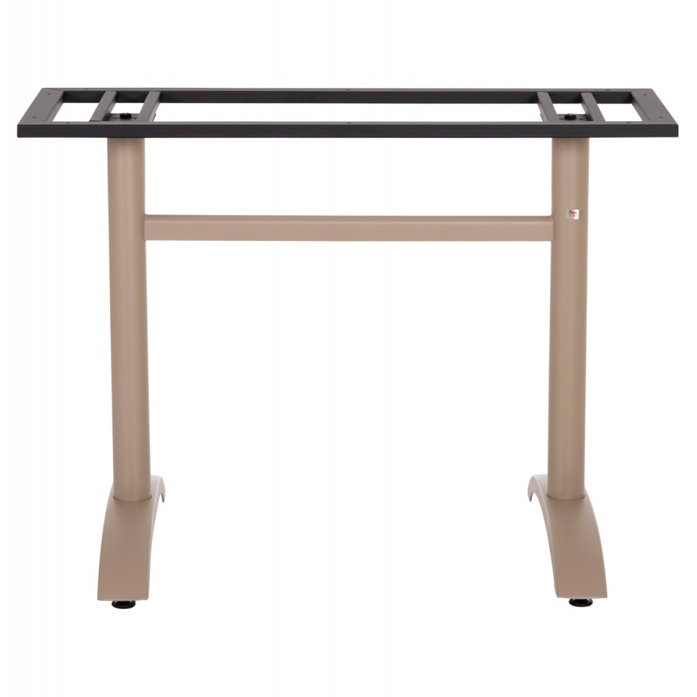 Βάση τραπεζιού δίστηλη  με ρεγουλατόρους από αλουμίνιο σε καπουτσίνο χρώμα 100Χ60Χ73