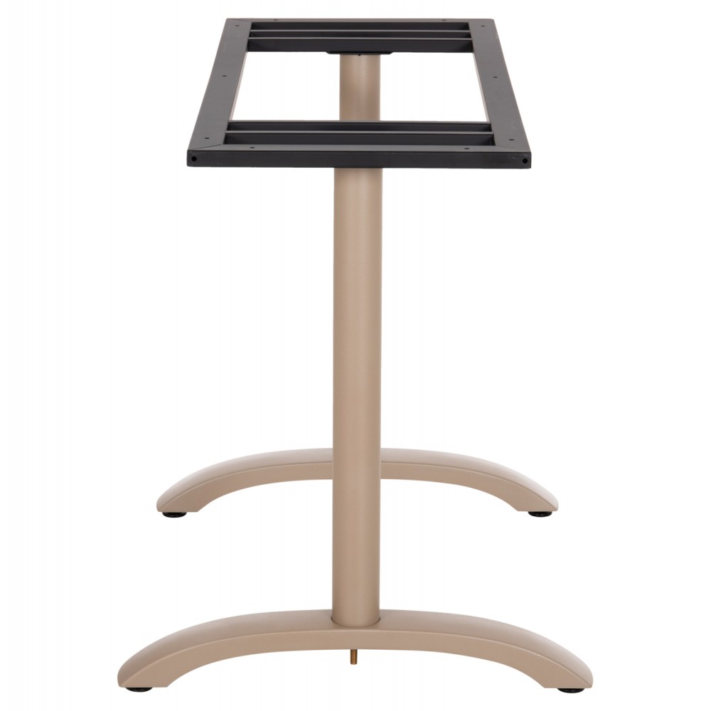 Βάση τραπεζιού δίστηλη  με ρεγουλατόρους από αλουμίνιο σε καπουτσίνο χρώμα 100Χ60Χ73