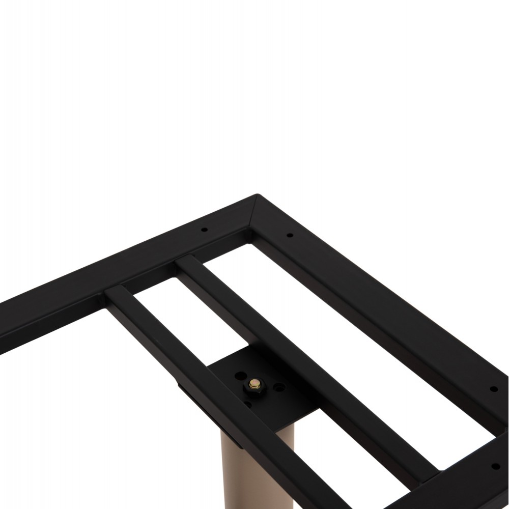 Βάση τραπεζιού δίστηλη  με ρεγουλατόρους από αλουμίνιο σε καπουτσίνο χρώμα 100Χ60Χ73