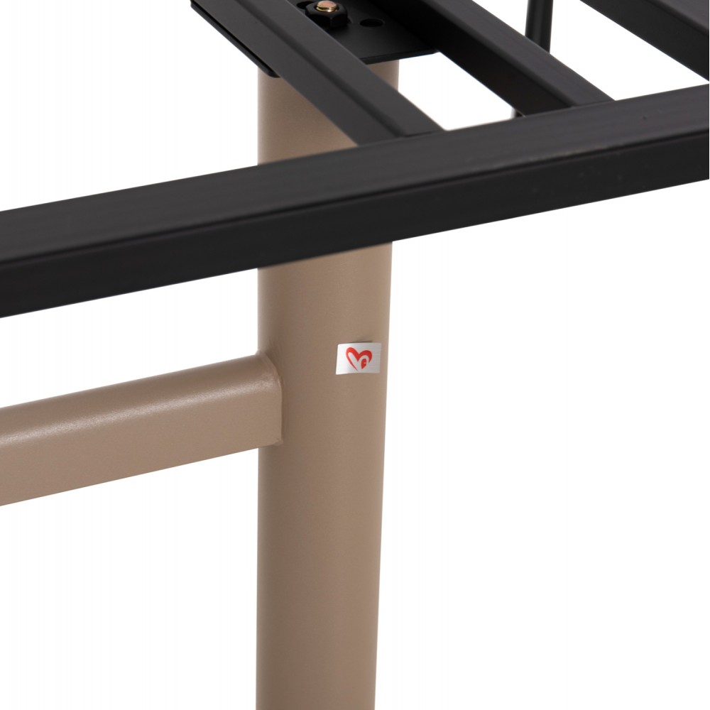 Βάση τραπεζιού δίστηλη  με ρεγουλατόρους από αλουμίνιο σε καπουτσίνο χρώμα 100Χ60Χ73