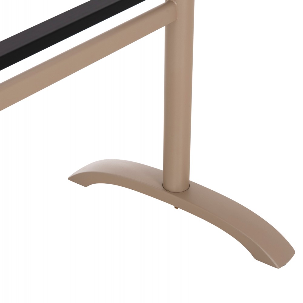 Βάση τραπεζιού δίστηλη  με ρεγουλατόρους από αλουμίνιο σε καπουτσίνο χρώμα 100Χ60Χ73