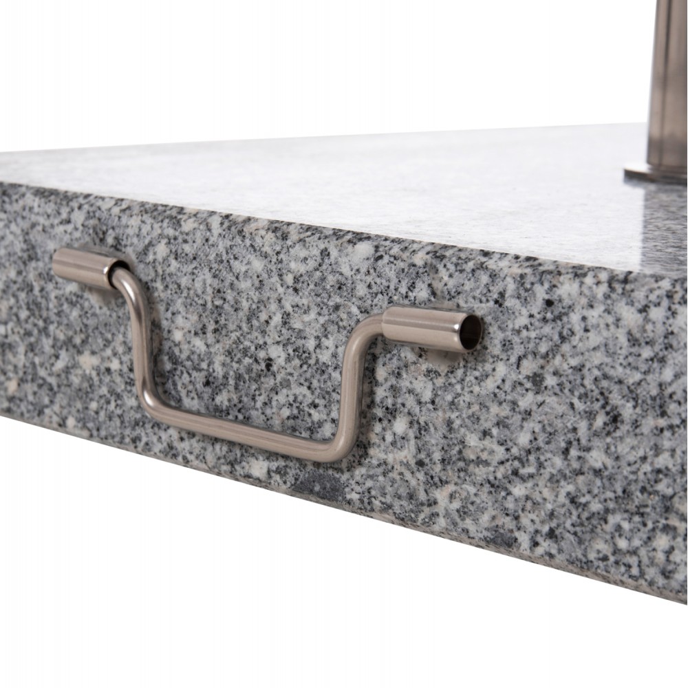 Βάση ομπρέλας 60kg με χερούλι και ρόδες από γρανίτη Φ58 50x50x40