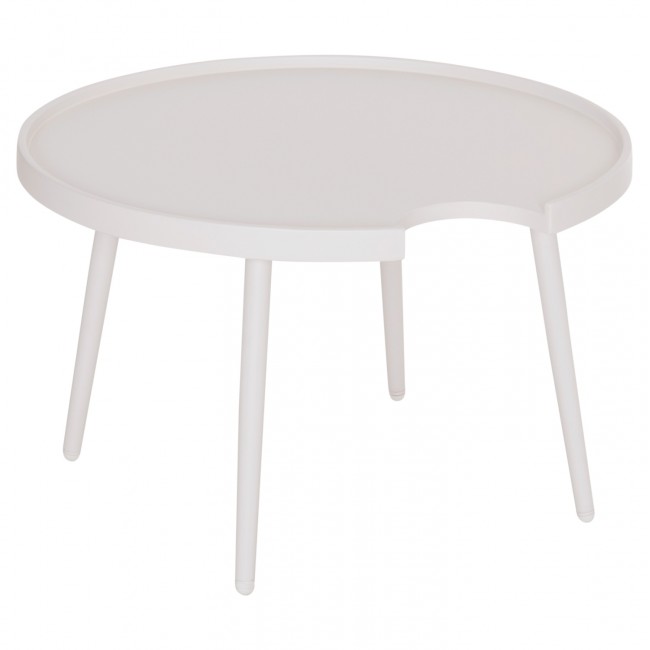 Τραπέζι μέσης στρόγγυλο εξ. χώρου "TEROC" από αλουμίνιο σε λευκό χρώμα 70x44
