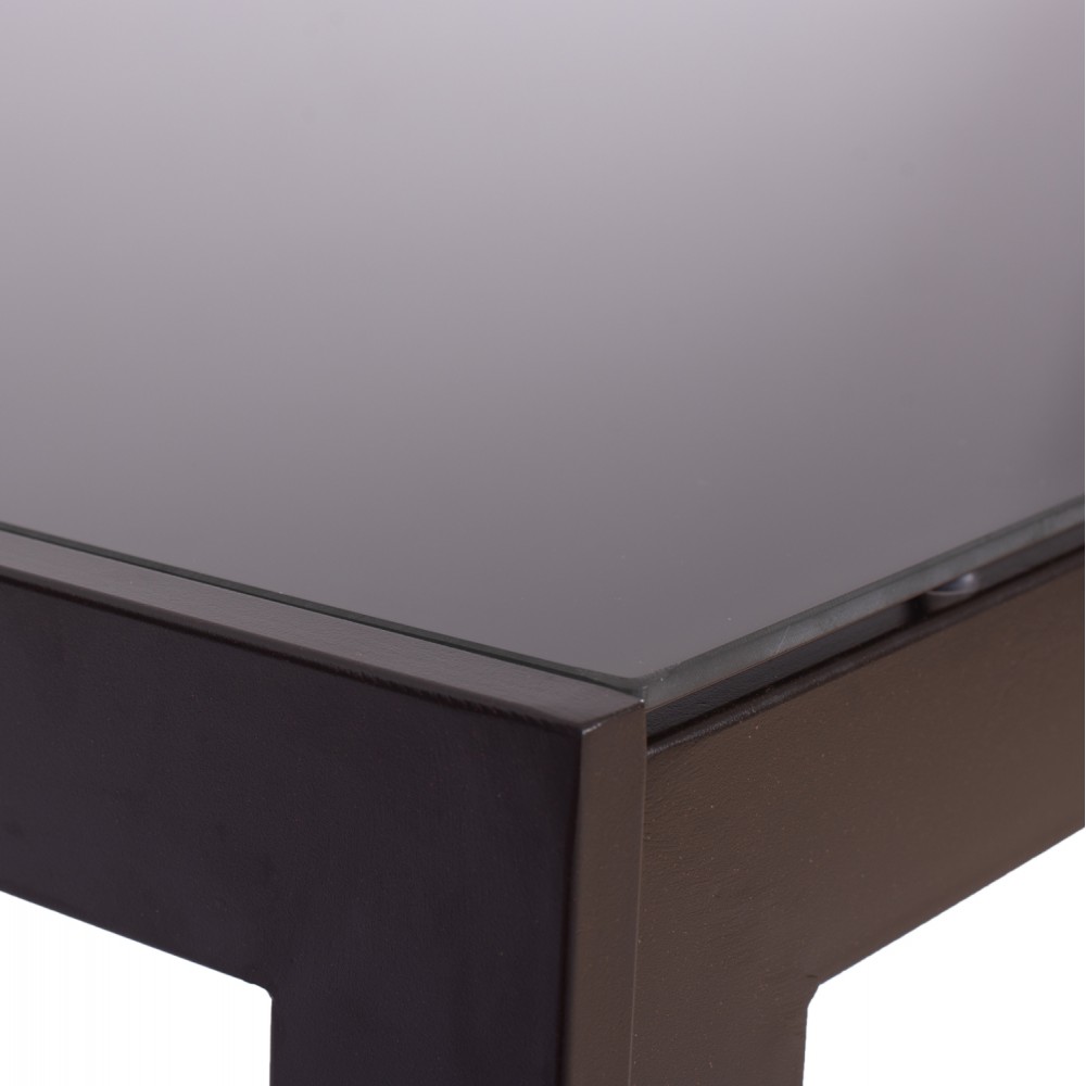 Σετ τραπεζαρίας 5τμχ "ENDIKA" από ύφασμα/μέταλλο σε καφέ χρώμα 150x90x75